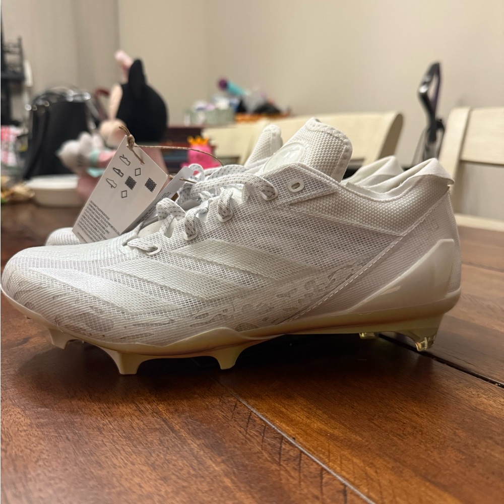 NWT! Adidas Adizero Electric White Football Cleats IE4413 Men’s 8.5 Speed LowTop